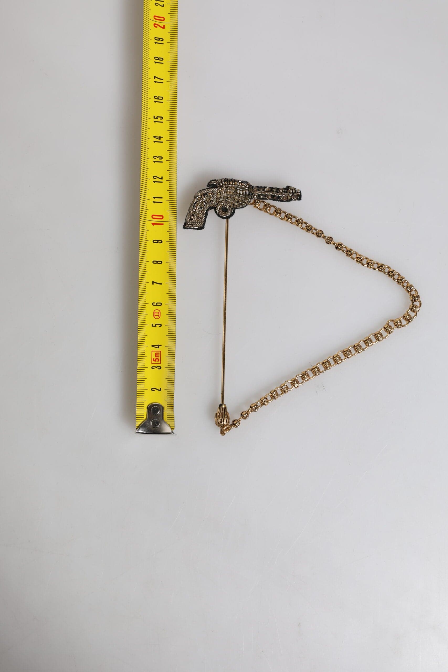 Dolce & Gabbana Black Gold Brass Copper Revolver Brooch Lapel Pin - 3