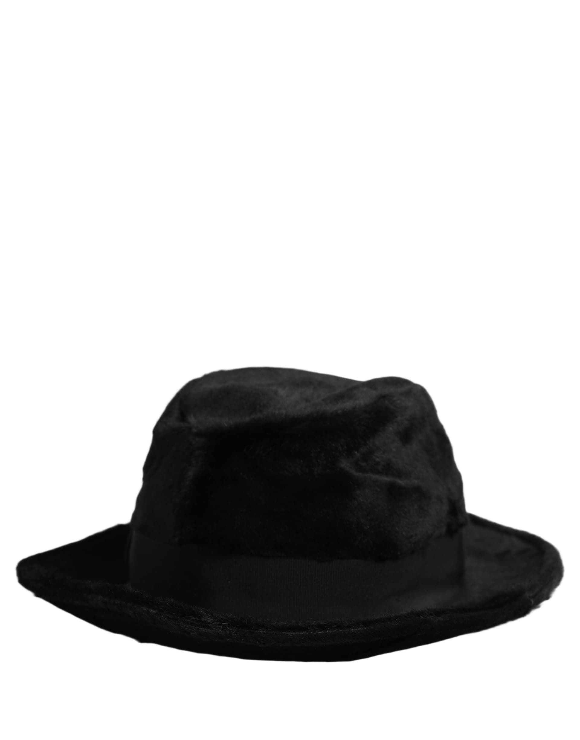 Dolce & Gabbana Men Black Classic Wide Brim Fedora Capello Hat - 2