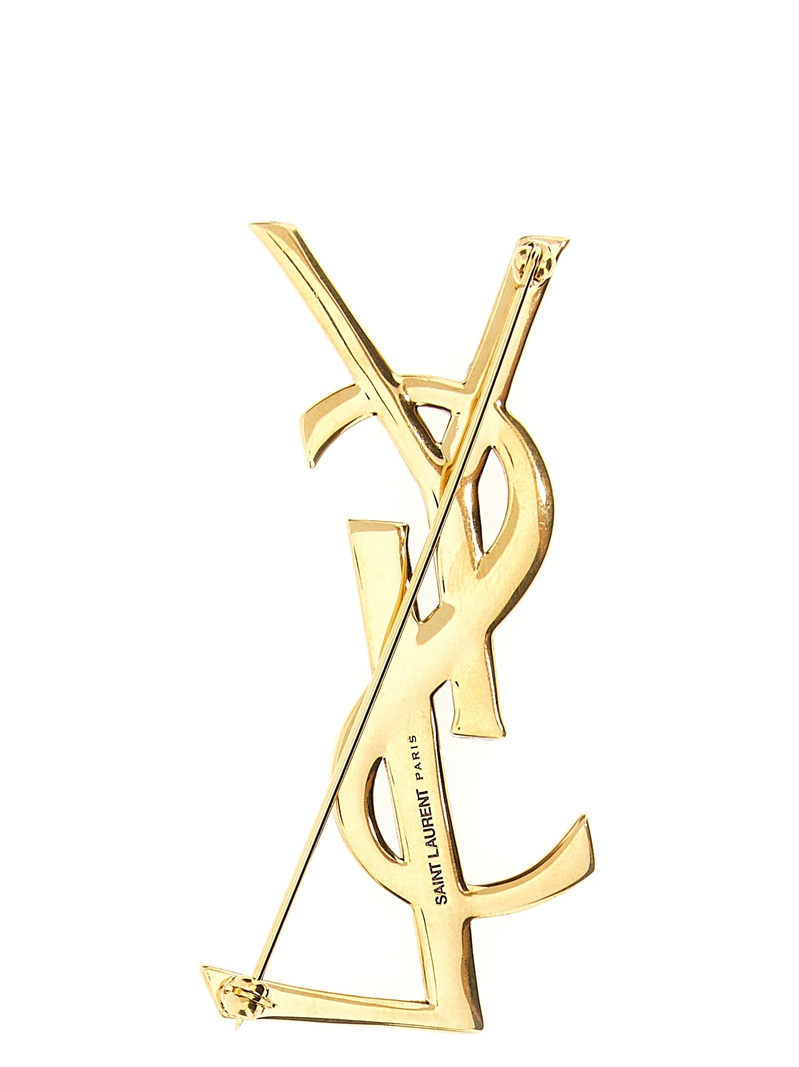Saint Laurent Gold Brass Broch - 2