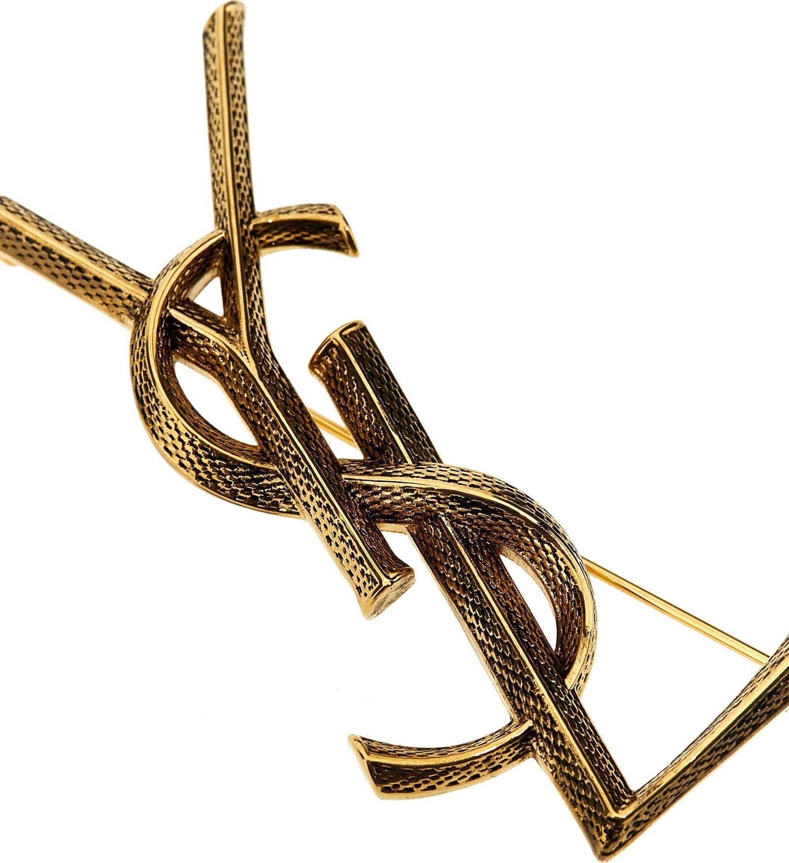 Saint Laurent Gold Brass Broch - 3