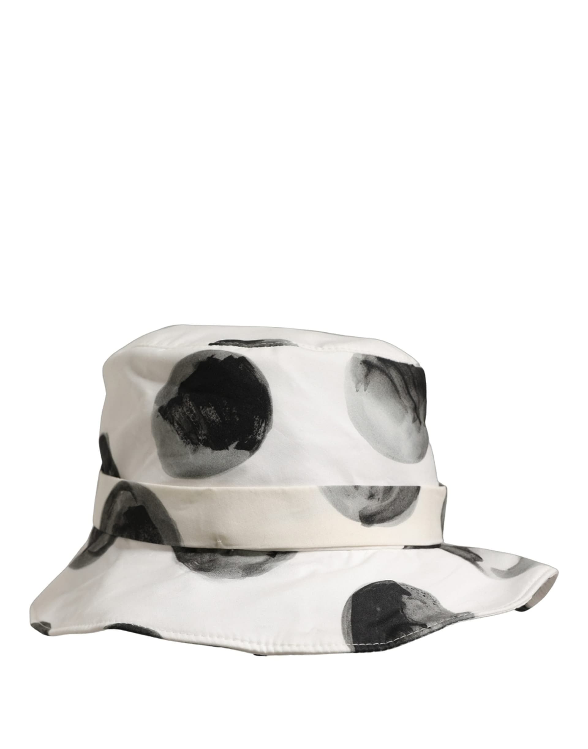 Dolce & Gabbana White Cotton Big Polka Dot Pattern Bucket Hat - 2