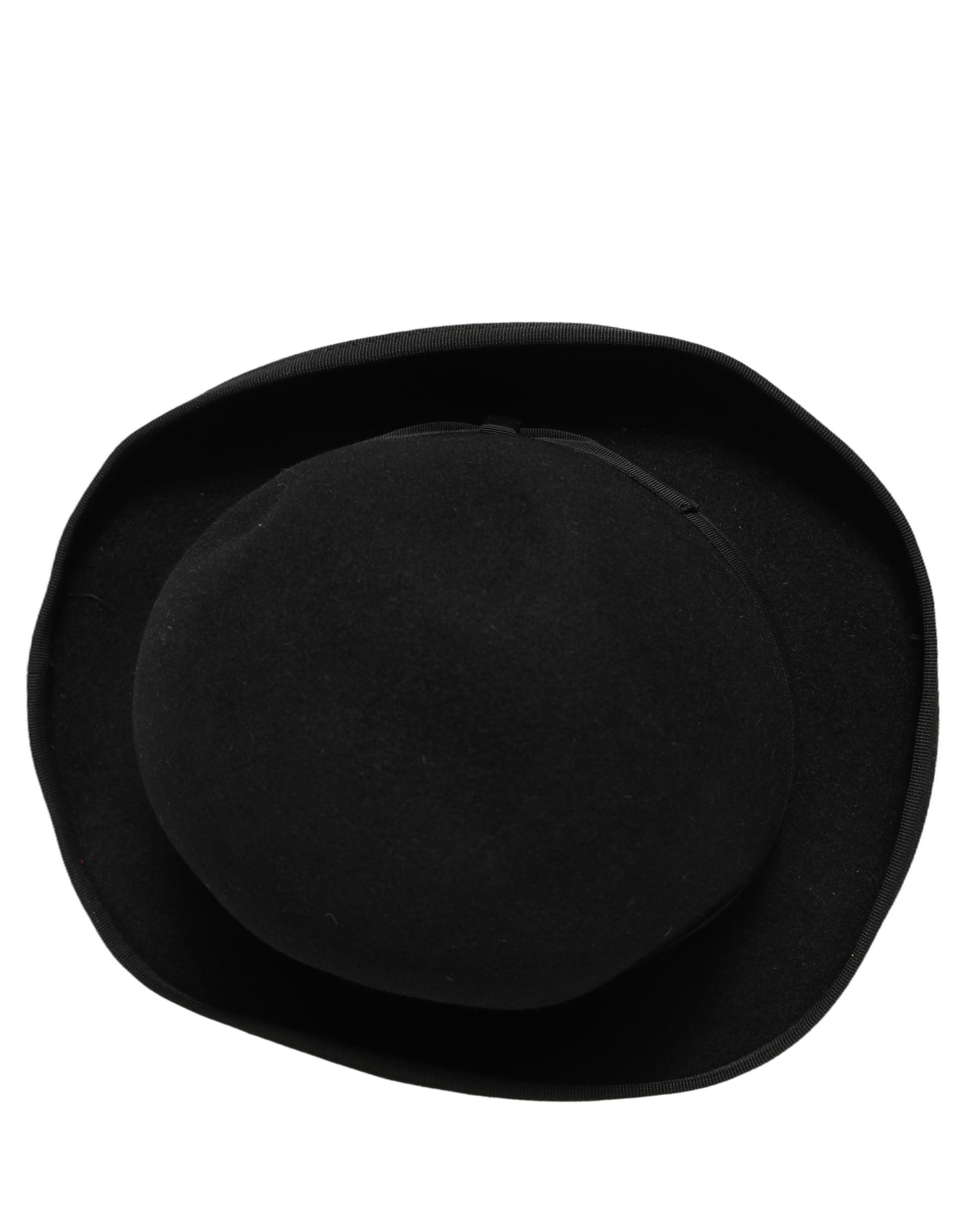 Dolce & Gabbana Men Black Rabbit Fur Felt Bowler Capello Hat - 4