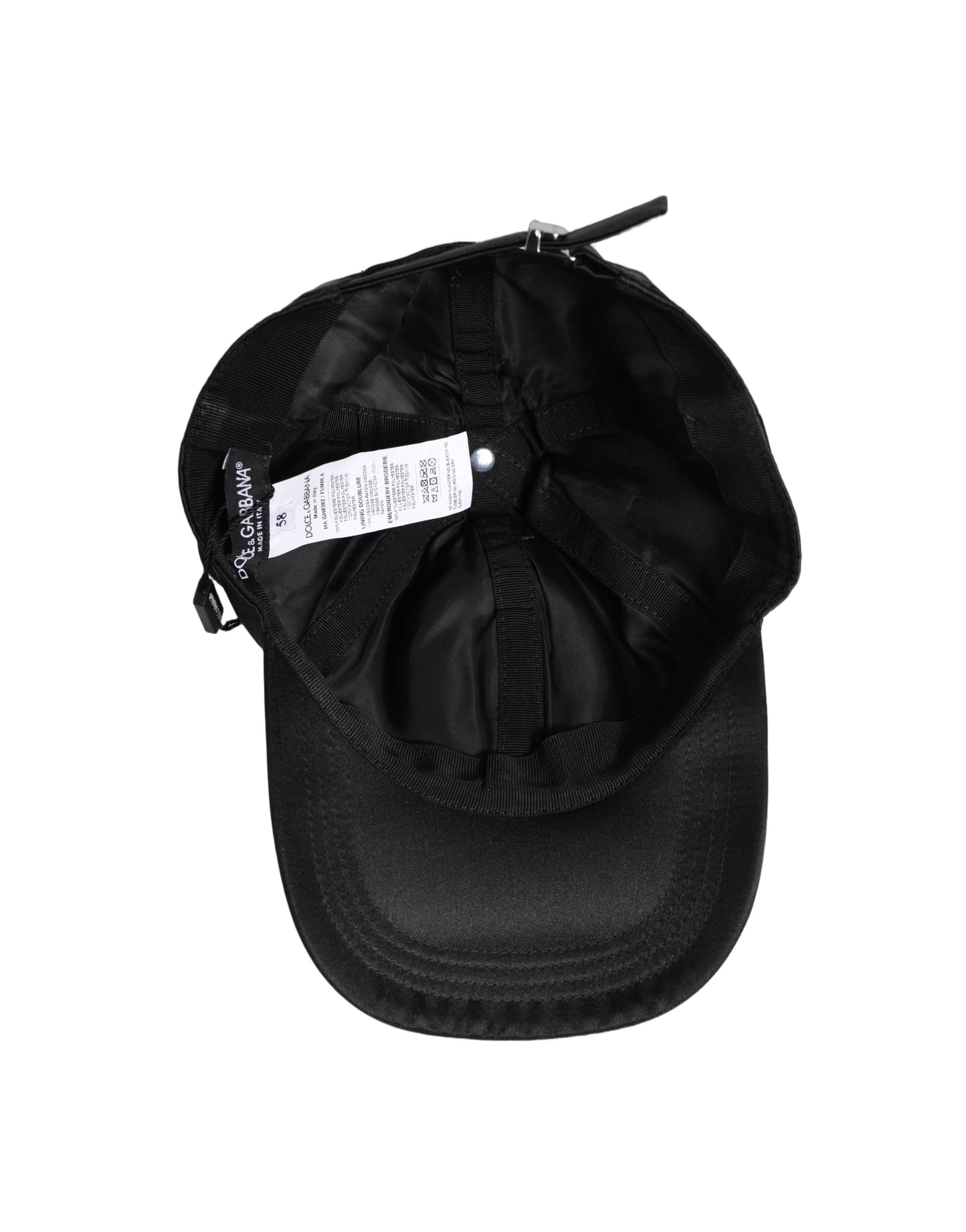 Dolce & Gabbana Men Black Velvet Animal Ears Baseball Cap Hat - 2