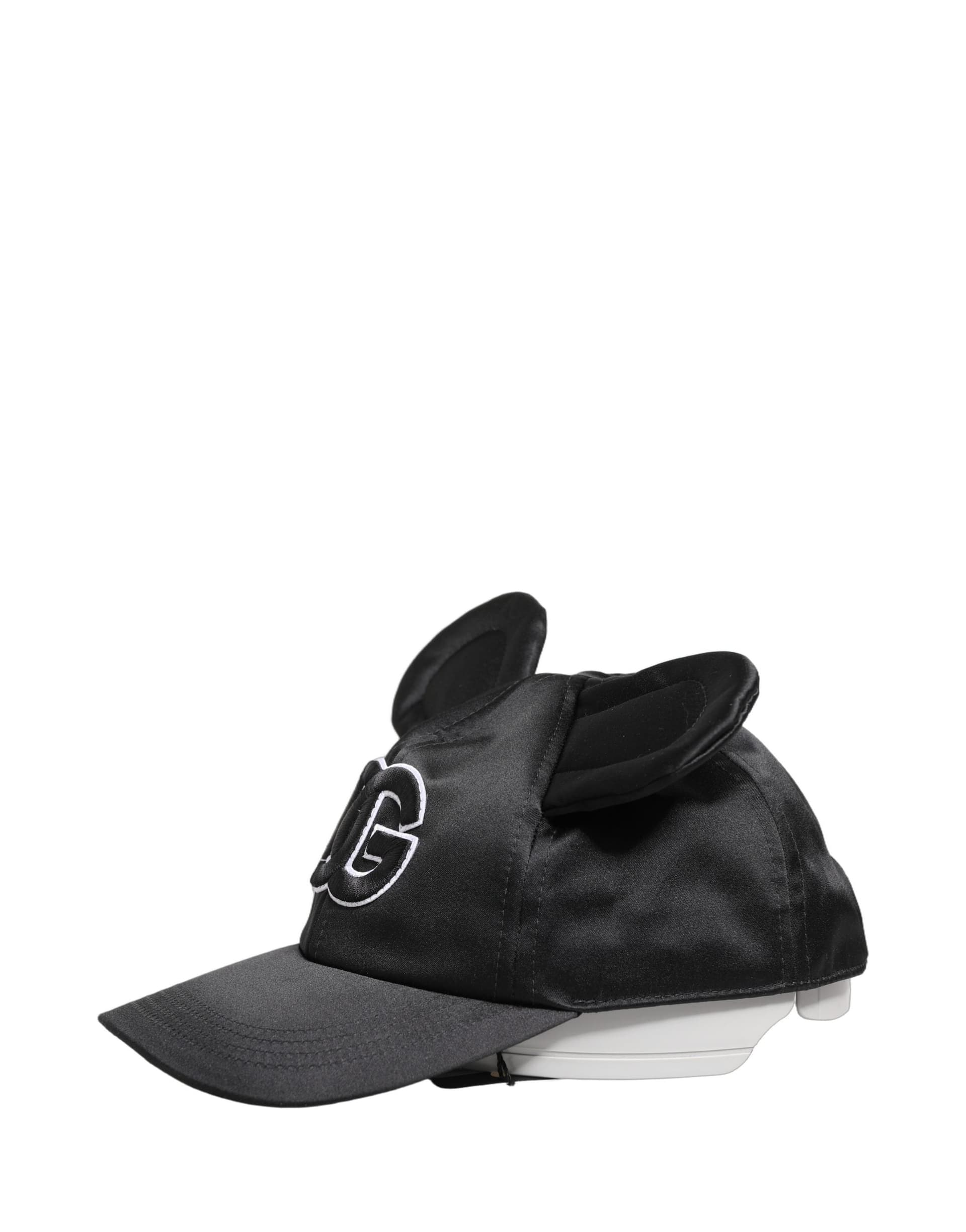 Dolce & Gabbana Men Black Velvet Animal Ears Baseball Cap Hat - 3
