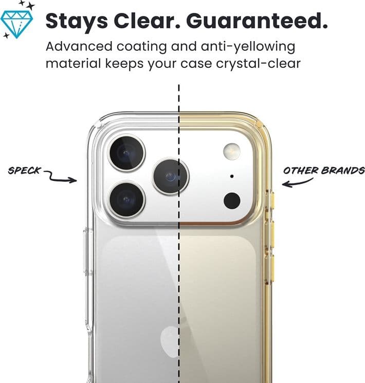 Speck Presidio Perfect-Clear - Custodia per iPhone 17 Pro (trasparente) - 5