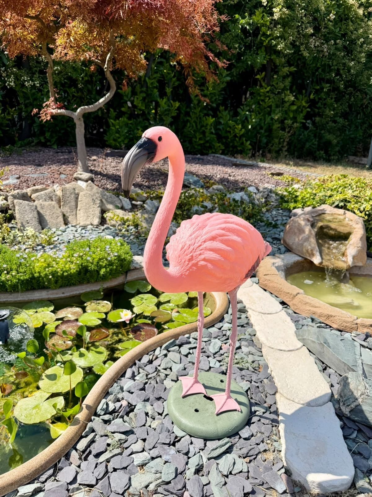 Fenicottero Rosa Decorazione per Laghetti e Giardini Altezza 87 Cm - 3