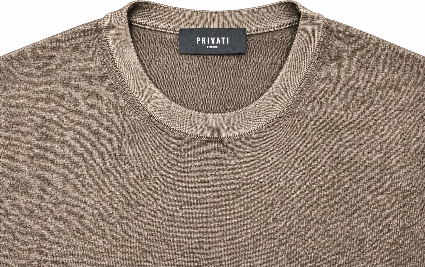 PrIvati Firenze Maglia uomo Girocollo fin 14 tinta acidato FX1130/001 MORO - 3