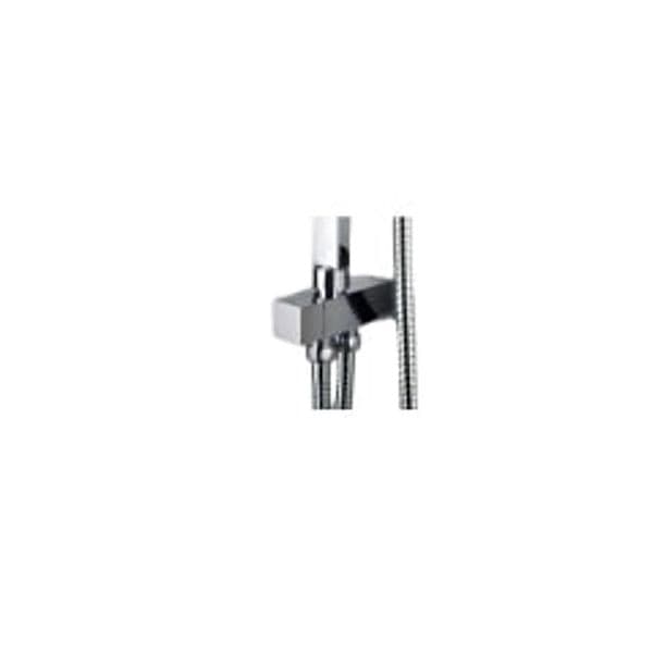 Colonna Doccia Quadrata Cromata con Supporto Regolabile, Doccetta Square e Soffione 20x20 cm - 2