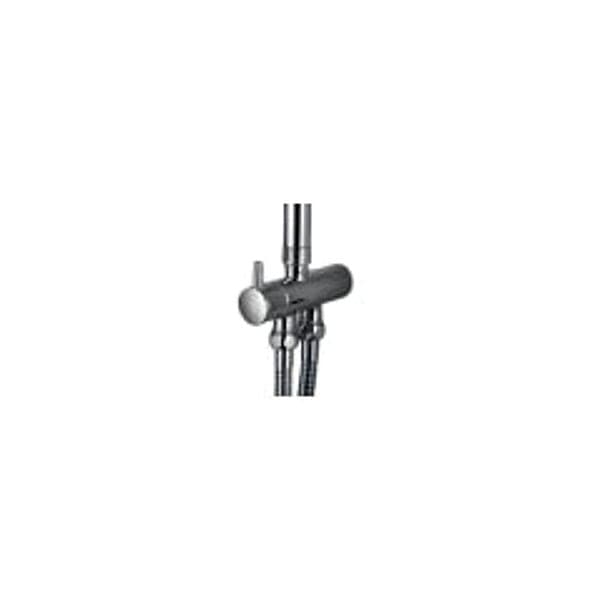 Colonna Doccia Round Cromata con Centrale Scorrevole Minimal e Deviatore Verticale – Soffione Ø20 cm - 2