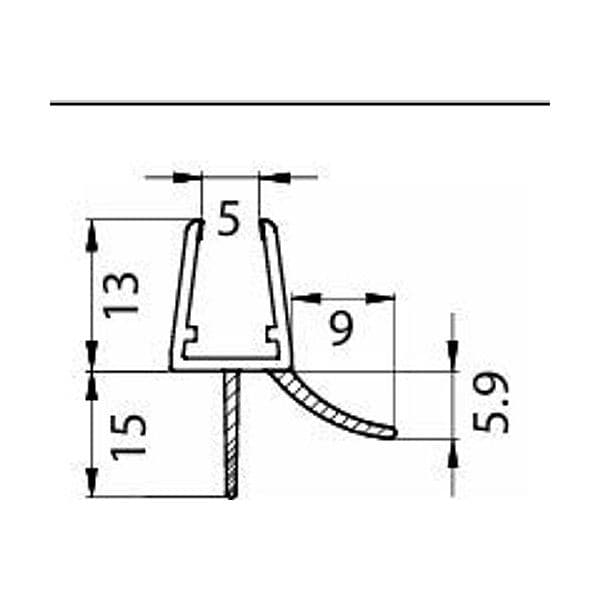 Guarnizione Gocciolatoio Sotto Vetro 220 cm con Doppia Aletta per Vetro 6-8 mm - 2