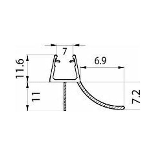 Guarnizione Gocciolatoio Verticale 200 cm con Aletta 10 mm per Vetro 4-5 mm - 2