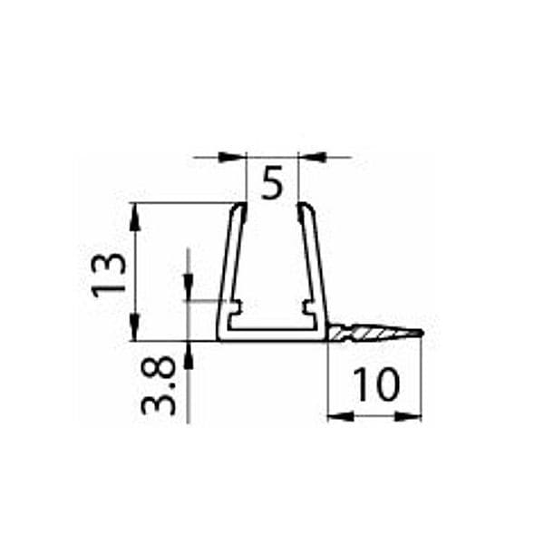 Guarnizione Gocciolatoio Verticale 220 cm con Aletta 10 mm per Vetro 6-8 mm - 2