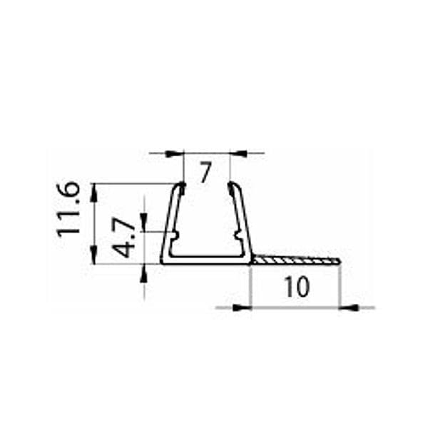 Guarnizione Gocciolatoio Verticale 220 cm con Aletta 10 mm per Vetro 8-10 mm - 2