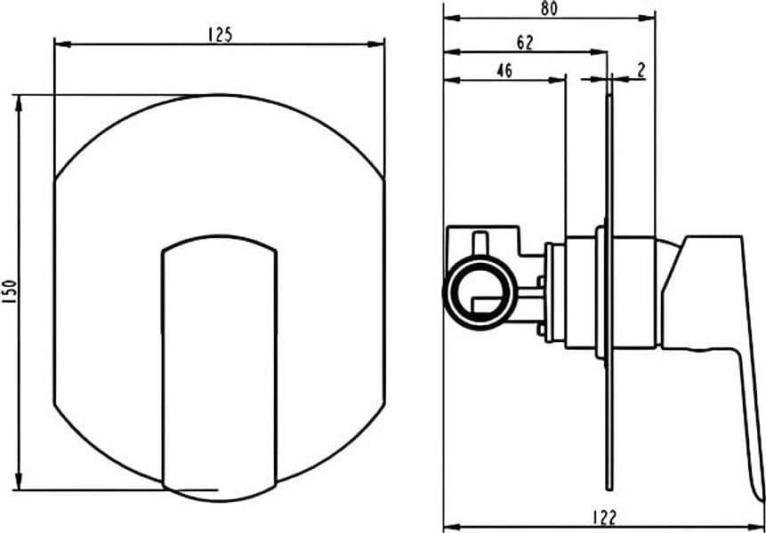 Miscelatore Doccia Incasso Senza Deviatore Design Minimal – Cartuccia Ø35 mm - 3