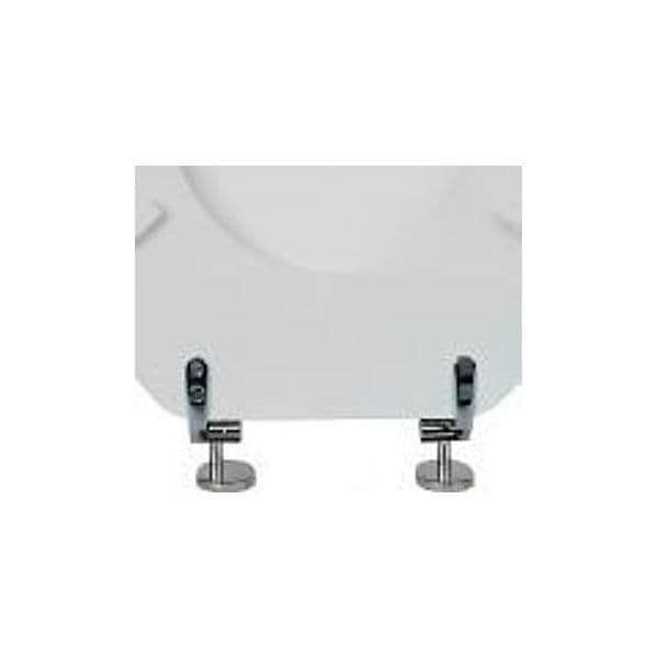 Sedile WC in MDF Bianco con Cerniere Regolabili in Metallo – Distanza Fori 110–210 mm - 2