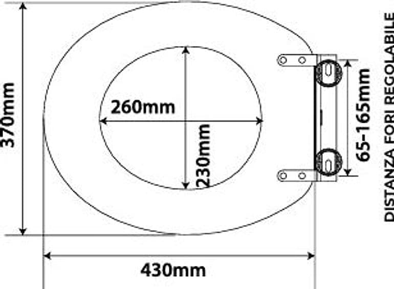Sedile WC Universale in MDF Bianco Soft Close Sganciabile con Pulsante Centrale – Interasse 65–165 mm - 3