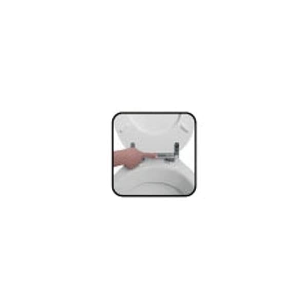 Sedile WC Universale in MDF Bianco Soft Close Sganciabile con Pulsante Centrale – Interasse 65–165 mm - 4