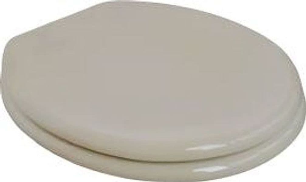 Sedile WC Universale in MDF Champagne con Cerniere Regolabili in Acciaio Inox - 6