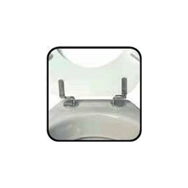 Sedile WC Universale in MDF Champagne con Cerniere Regolabili in Acciaio Inox - 5