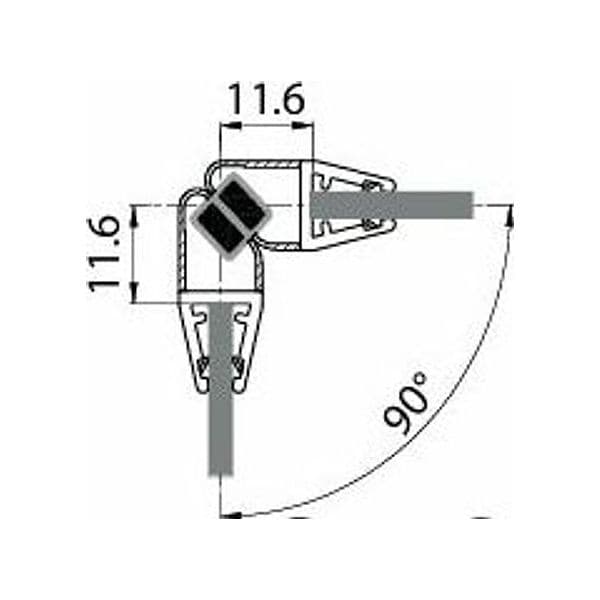 Set 2 Guarnizioni Magnetiche 90° per Box Doccia 200 cm – Vetro 3-5 mm - 2
