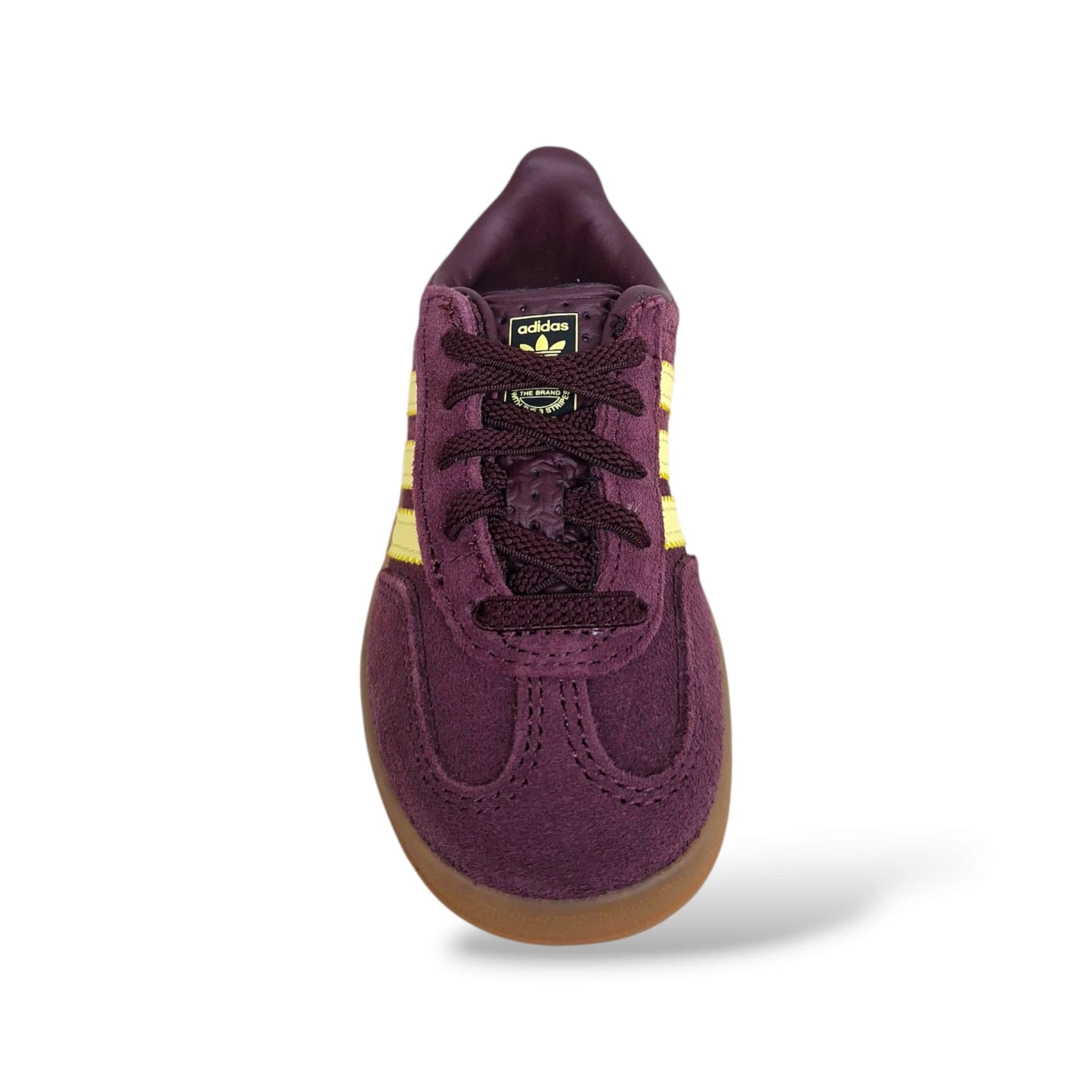 Adidas Gazelle Indoor Kids Sneakers Bambini Viola Giallo Camel | Velcro Suede 3-Stripes Originals | Taglie 22-27 | Scarpetteria Gica - 4