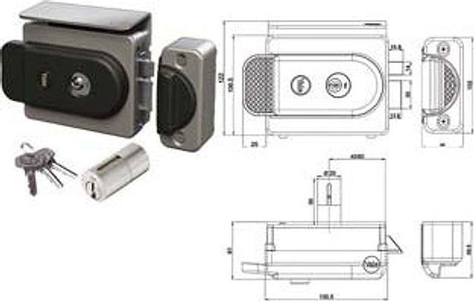 ELETTROSERRATURA PER CANCELLI CON TETTO CILINDRO FISSO UNICA Y770- - argento mm.40-80 - DX-SX (Y770000000SI) - 1 pezzi YALE - 2