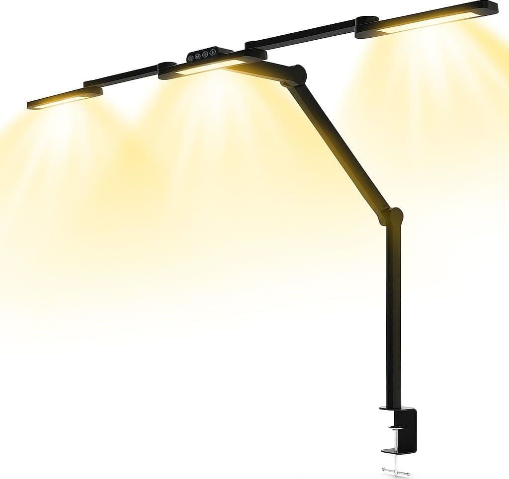 Lampada LED a Tripla Sorgente Luminosa con Braccio Regolabile e Attacco a Morsetto - 8