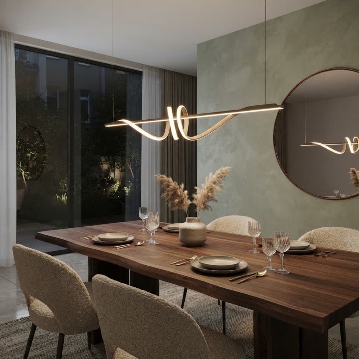 Lampadario led Promoluce CURL S120 Plainted 54W LED dimmerabile telecomando - 2
