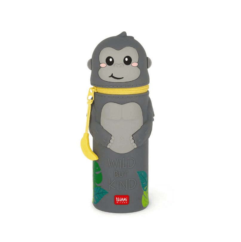 Legami - Astuccio 2-in-1 in Silicone Gorilla "Wild but Kind" - Kawaii (VKA0026) - 3