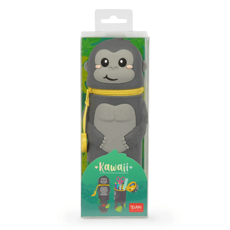 Legami - Astuccio 2-in-1 in Silicone Gorilla "Wild but Kind" - Kawaii (VKA0026) - 5