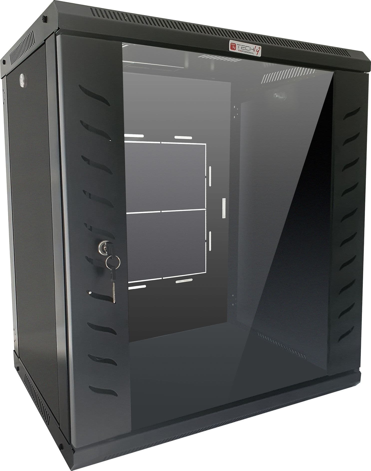 Armadio Rack 19'' a Muro 12 Unit&agrave P.600 mm Flat Pack Nero - 9