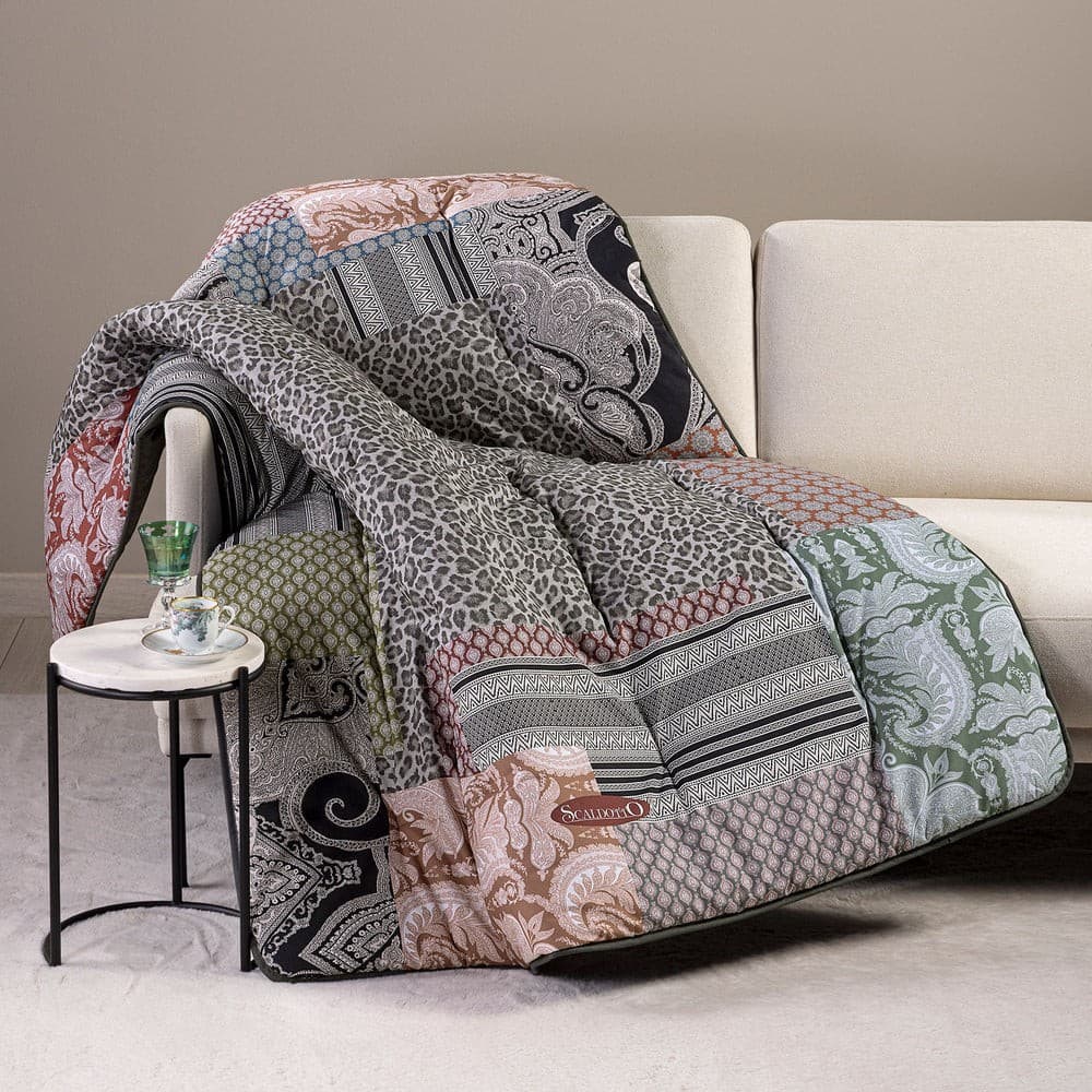 Plaid Scaldotto Caleffi 130x170 Panther in Cotone Pettinato – Coperta da Divano Calda e Morbida Fantasia - 4