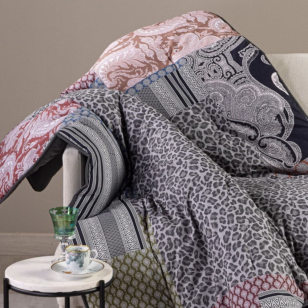 Plaid Scaldotto Caleffi 130x170 Panther in Cotone Pettinato – Coperta da Divano Calda e Morbida Fantasia - 5