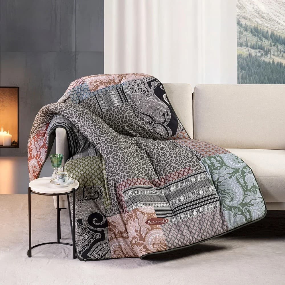 Plaid Scaldotto Caleffi 130x170 Panther in Cotone Pettinato – Coperta da Divano Calda e Morbida Fantasia - 7
