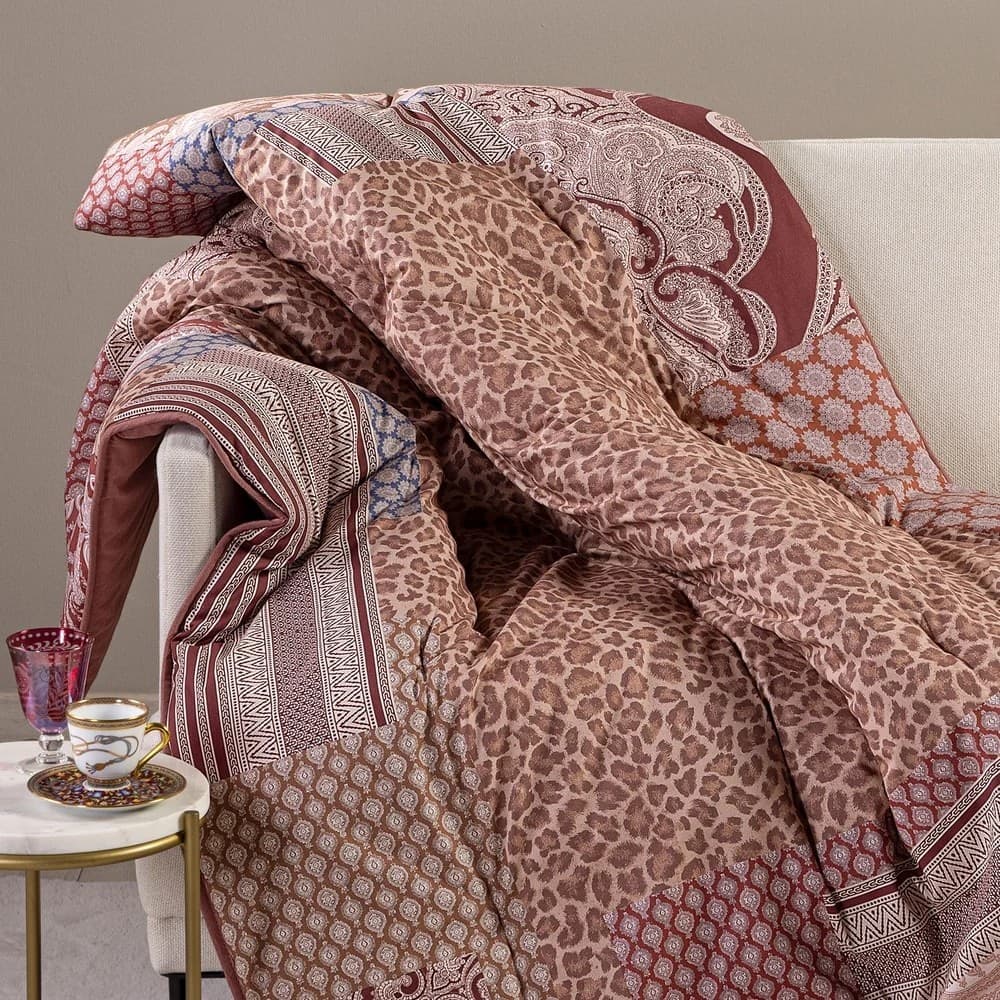 Plaid Scaldotto Caleffi 130x170 Panther in Cotone Pettinato – Coperta da Divano Calda e Morbida Fantasia - 9