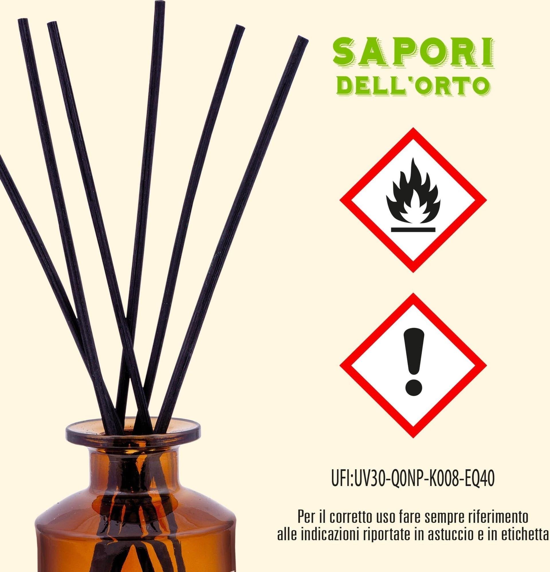 Helan Sapori dell'Orto - Profumatore per Ambienti, Profumo Ambiente con Bastoncini per Diffusori dalle Note Aromatiche e Verdi - Idee Regalo Deodorante e Profumatori Ambiente, 100 ml - Made in Italy - 6