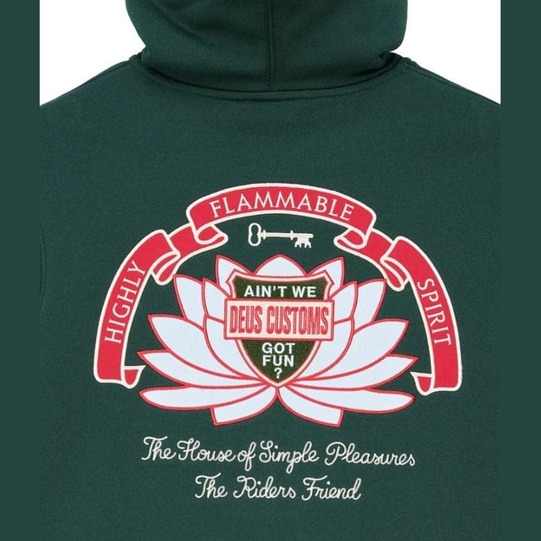 Felpa Deus Ex Machina Sacred Crest Zip  Green - 4