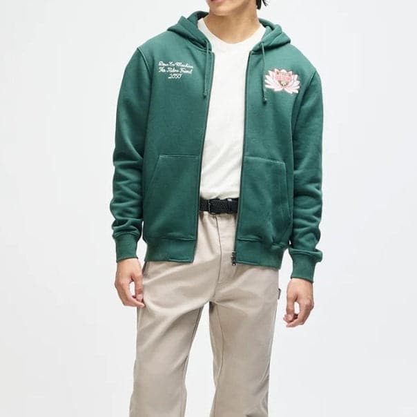 Felpa Deus Ex Machina Sacred Crest Zip  Green - 5