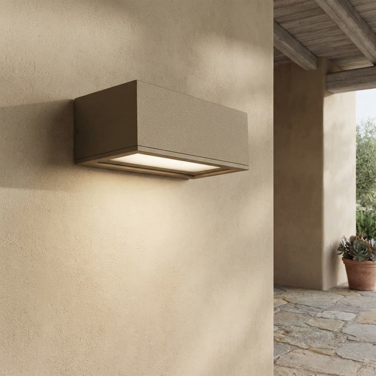 Applique moderno Promoluce PATHIO E27 LED IP54 alluminio vetro - 2