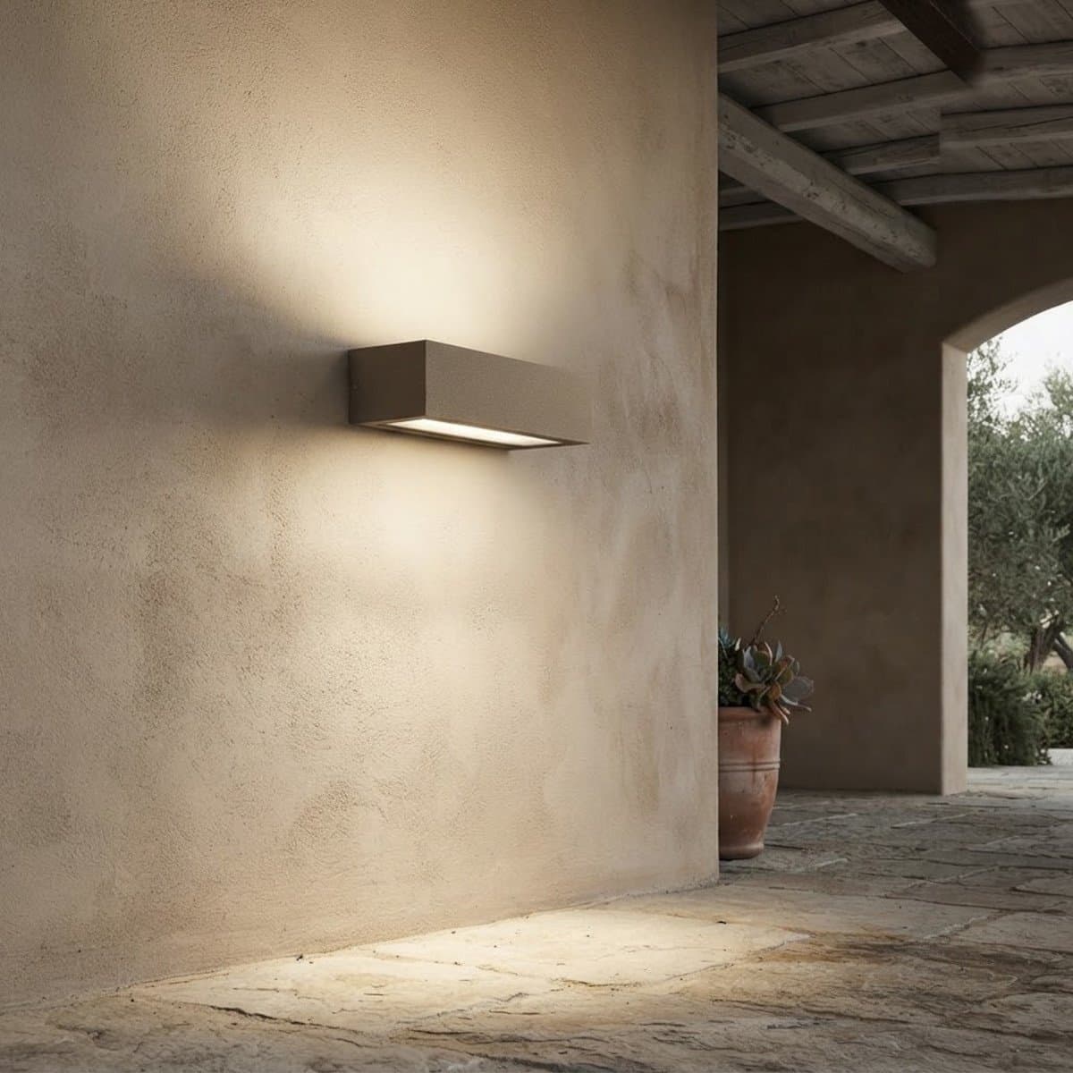 Applique moderno Promoluce PATHIO E27 LED IP54 alluminio vetro - 3