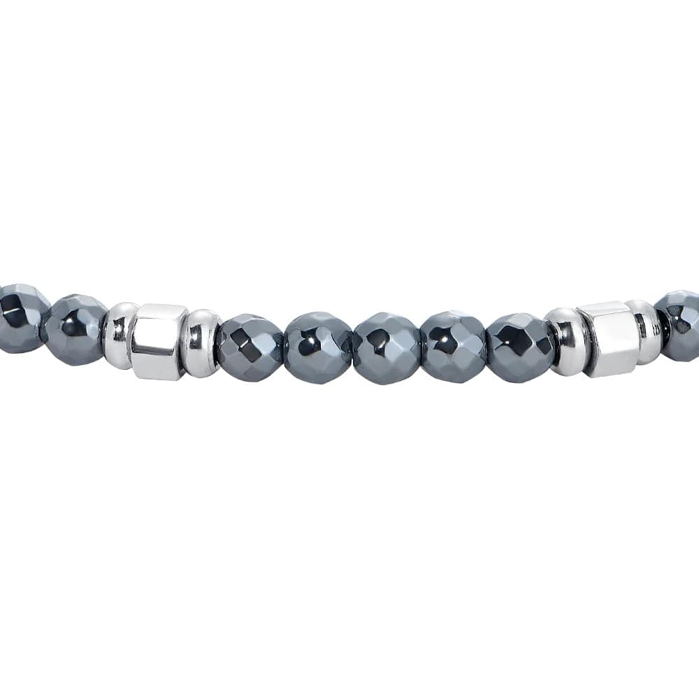 LUCA BARRA - BRACCIALE BAMBINO IN ACCIAIO CON EMATITE GRIGIA ED ELEMENTI IN ACCIAIO - 2