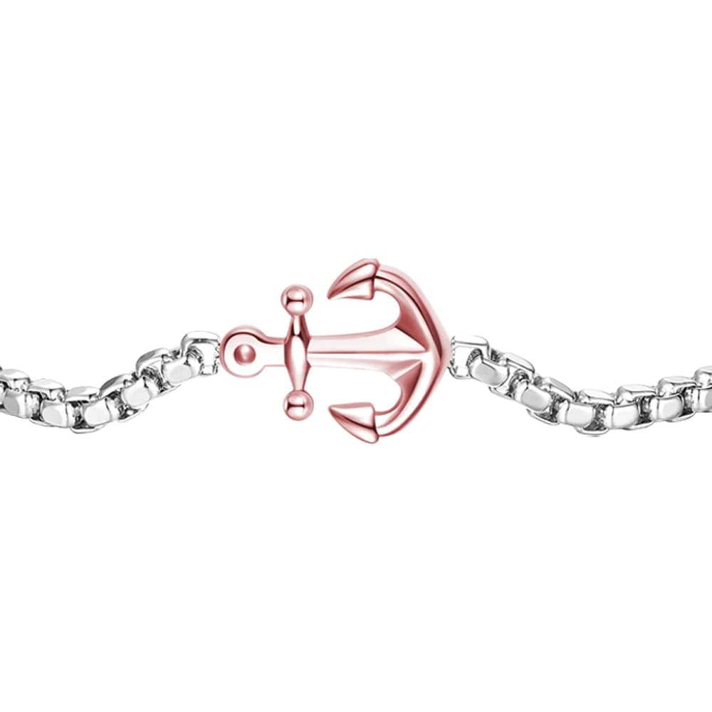 Luca Barra -  BRACCIALE UOMO IN ACCIAIO IP ROSE CON ANCORA - 2