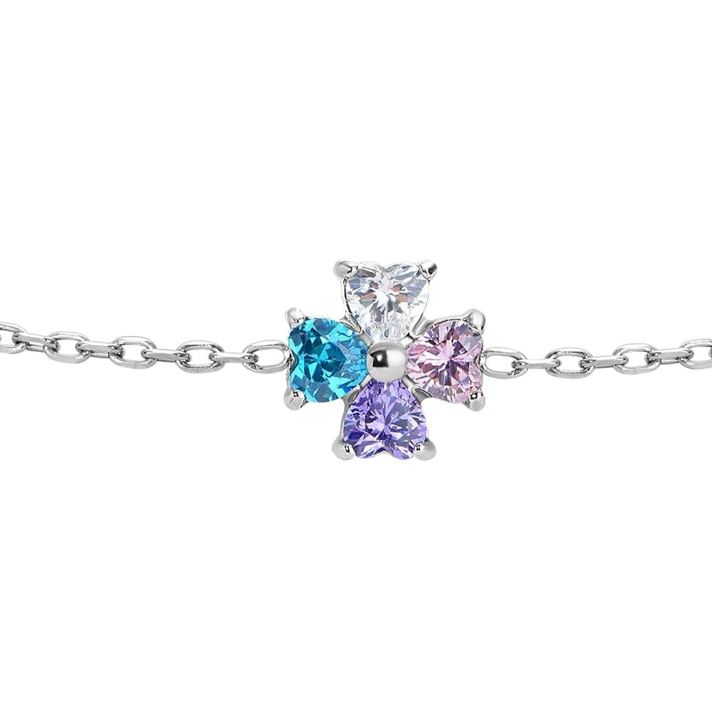 LUCA BARRA - BRACCIALE BAMBINA IN ACCIAIO CON QUADRIFOGLIO CON ZIRCONI MULTICOLOR - 2