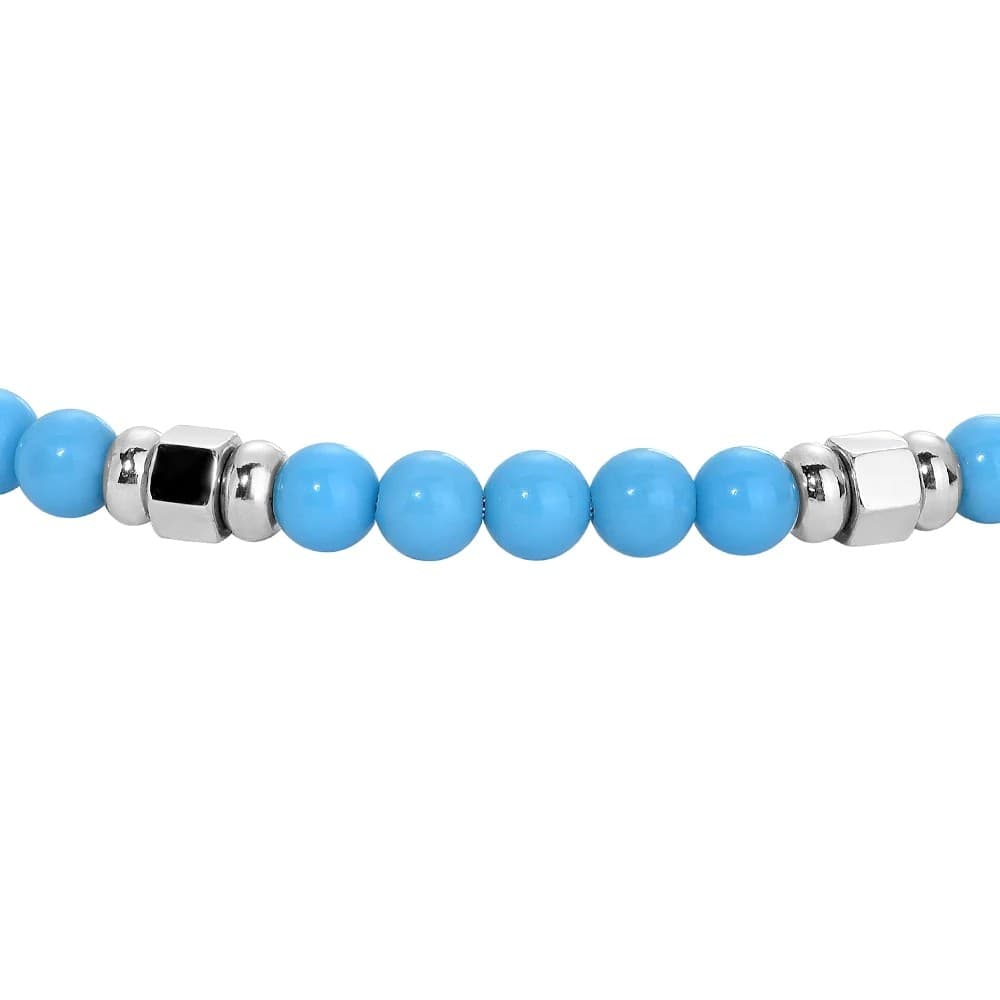 LUCA BARRA - BRACCIALE BAMBINO IN ACCIAIO CON PIETRE TURCHESI ED ELEMENTI IN ACCIAIO - 2