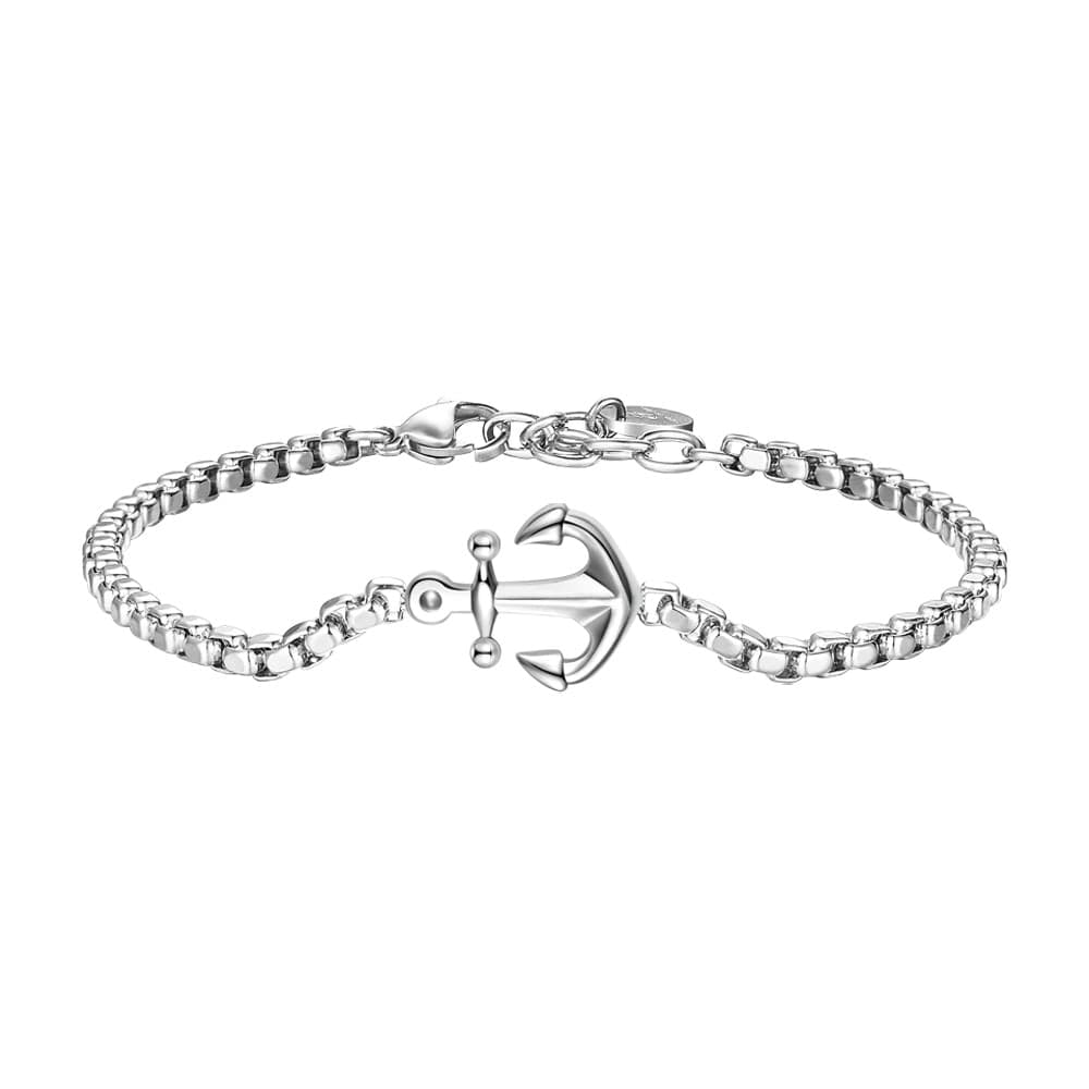 Luca Barra -  BRACCIALE UOMO IN ACCIAIO CON ANCORA