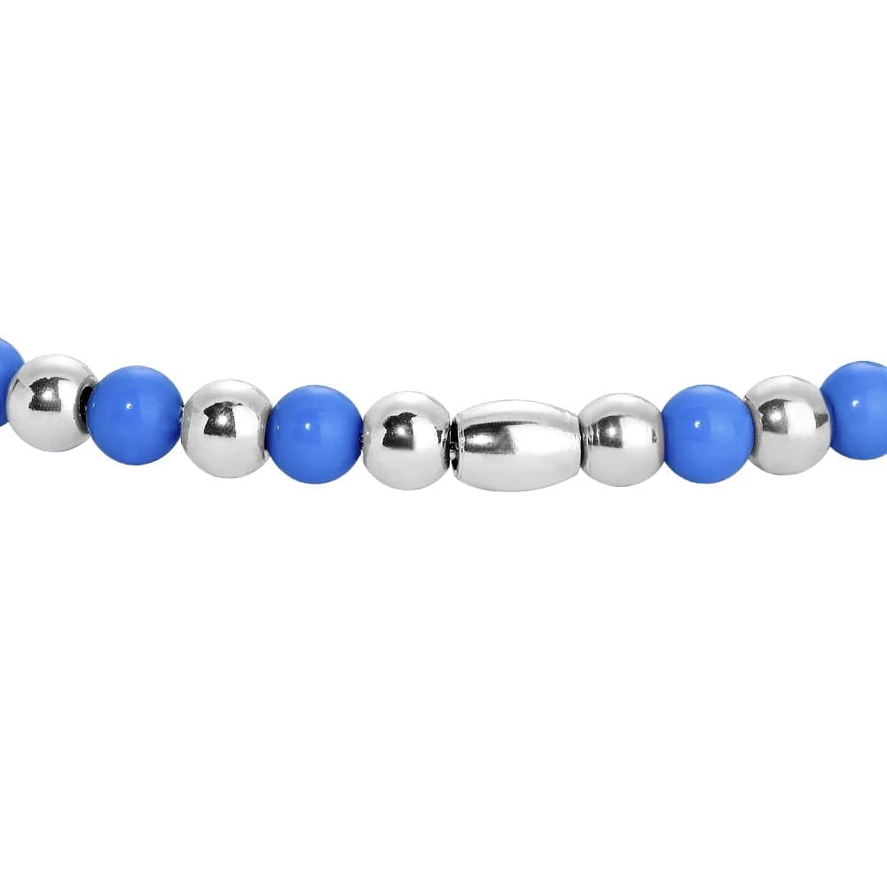 LUCA BARRA - BRACCIALE BAMBINO IN ACCIAIO CON SFERE E PIETRE LAPIS BLU - 2