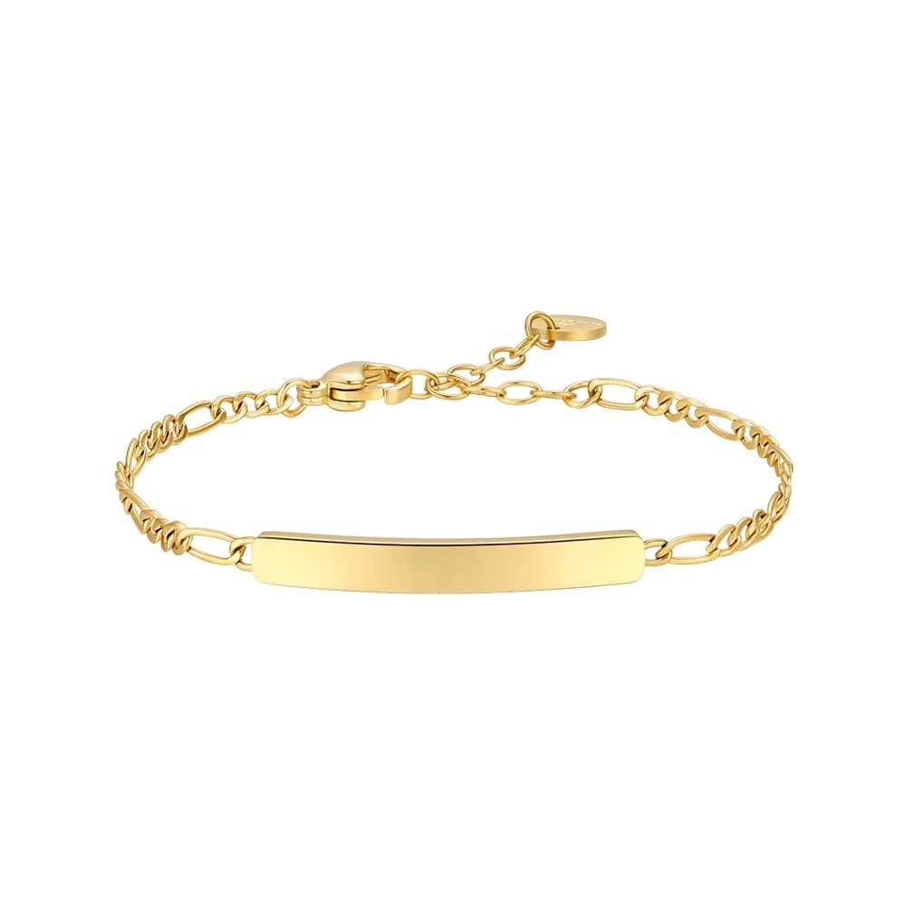 LUCA BARRA - BRACCIALE BAMBINO IN ACCIAIO IP GOLD CON PIASTRA