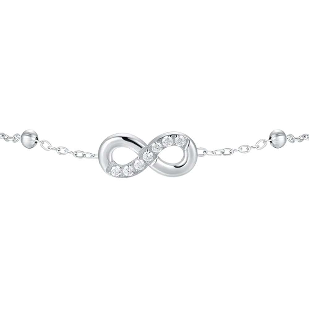LUCA BARRA  -  BRACCIALE DONNA IN ACCIAIO CON INFINITO E PUNTI LUCE DI ZIRCONE BIANCO - 2