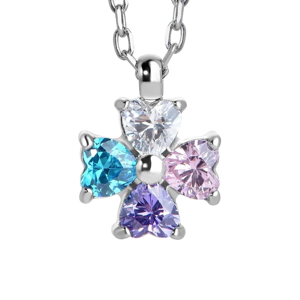 LUCA BARRA - COLLANA BAMBINA IN ACCIAIO CON QUADRIFOGLIO CON ZIRCONI MULTICOLOR - 2
