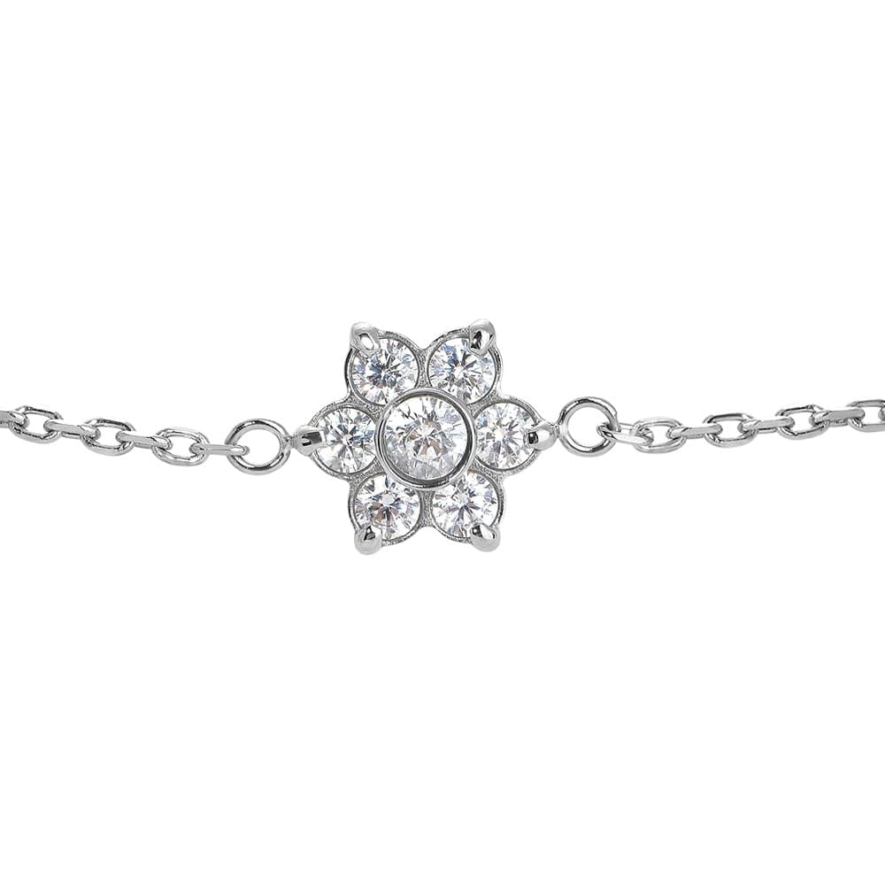 LUCA BARRA - BRACCIALE BAMBINA IN ACCIAIO CON FIORE CON ZIRCONI BIANCHI - 2